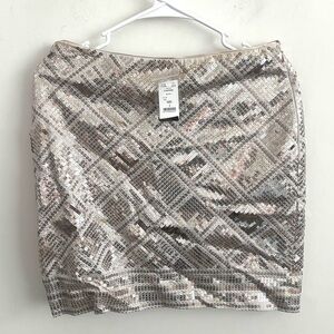 Y2K Silver Sequin Pencil Mini Skirt Party Glitter Bodycon Festival Disco Glam